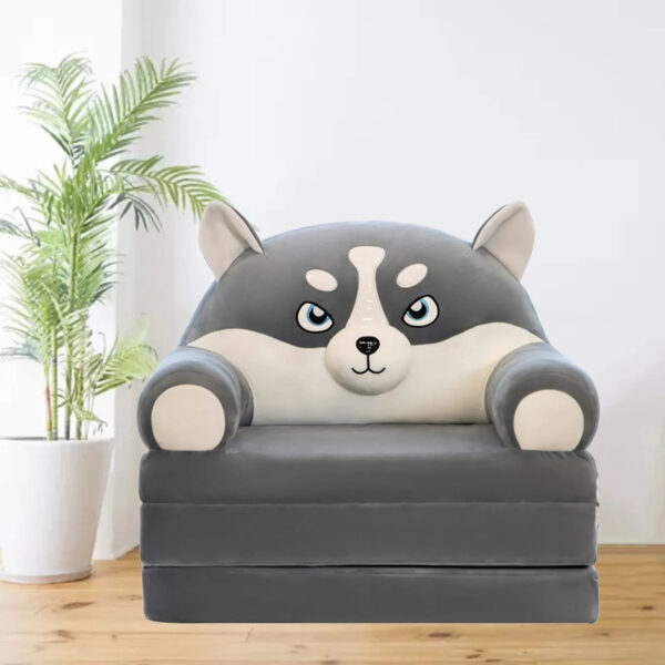 Divano Letto Pieghevole 2 in 1 –  Sedile Peluche  Bimbi Morbido - immagine 4