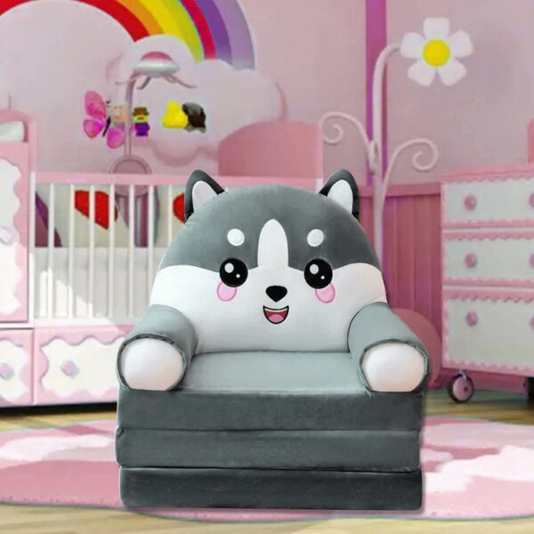 Divano Letto Pieghevole 2 in 1 –  Sedile Peluche  Bimbi Morbido - immagine 2