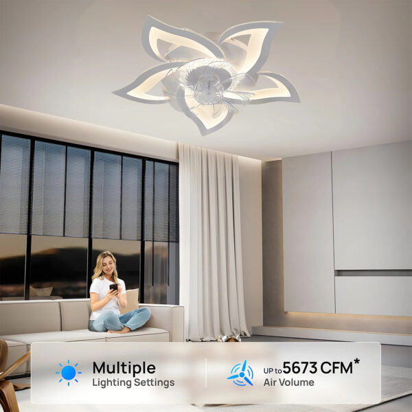 Ventilatore da Soffitto LED 2-in-1 con Telecomando e App - immagine 3