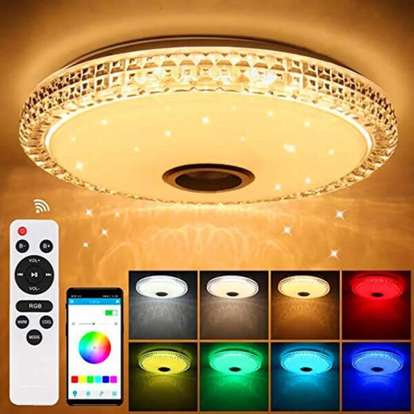 Plafoniera LED Intelligente 36W RGB con Altoparlante Bluetooth - immagine 6