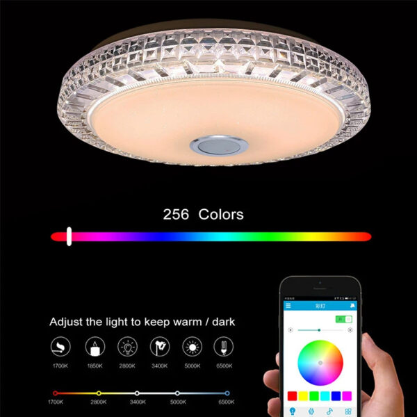 Plafoniera LED Intelligente 36W RGB con Altoparlante Bluetooth - immagine 3